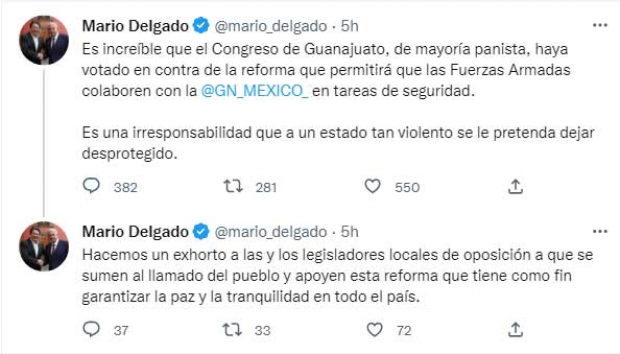 El mensaje de Mario Delgado en redes sociales