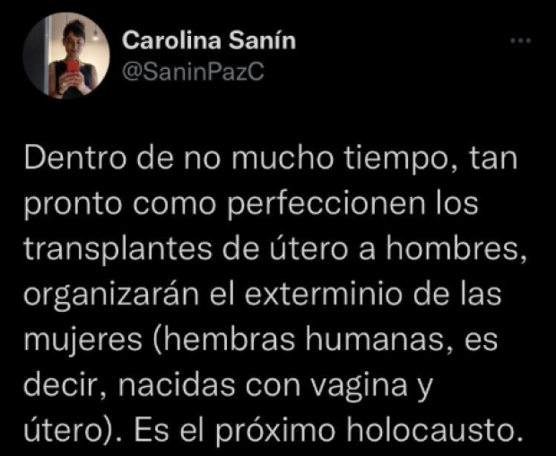 Polémico mensaje de Carolina Sanín.