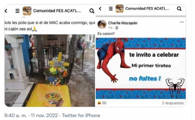 Mensajes en redes sociales tras supuesta amenaza de tiroteo en la FES Acatlán