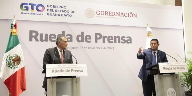 “El secretario Adán Augusto es un aliado de Guanajuato", dijo el gobernador del estado, Diego Sinhue.