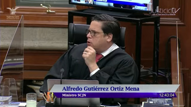 Alfredo Gutiérrez Ortiz Mena, ministro de la Suprema Corte de Justicia de la Nación, en la sesión de hoy.