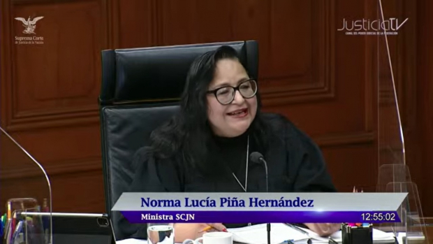 Norma Lucía Piña en sesión de la SCJN este jueves.