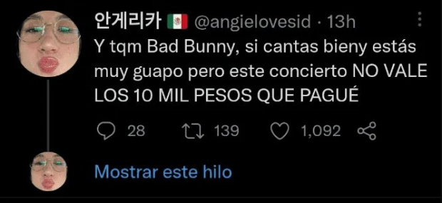 Fan de Bad Bunny se queja de concierto