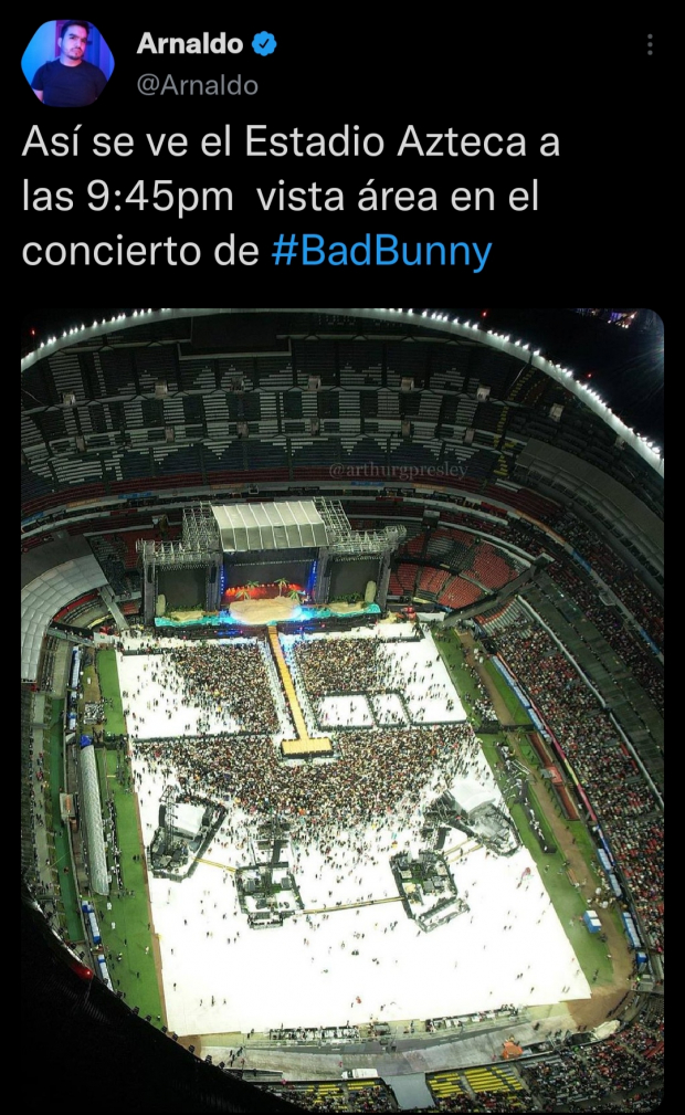 Usuarios dicen que concierto de Bad Bunny no se llenó