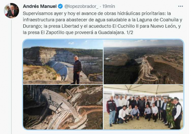 AMLO supervisa obras en Coahuila y Durango para abastecer agua a ciudadanos