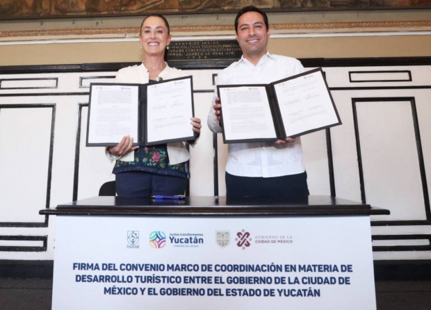 Firma del "Convenio de Colaboración de Desarrollo Turístico" entre Yucatán y CDMX.