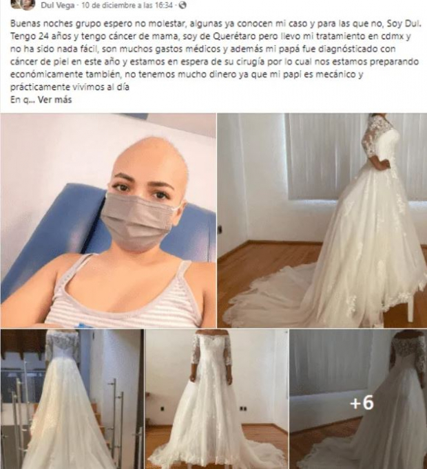 Joven rifa su vestido de novia para pagar tratamiento contra el cáncer: 