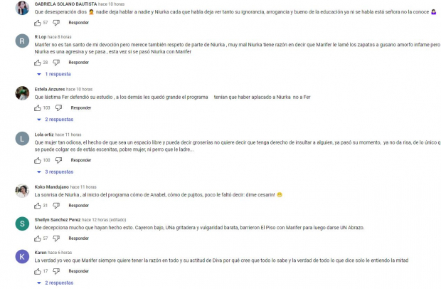 Comentarios de usuarios sobre pelea con Niurka y Maryfer Centeno