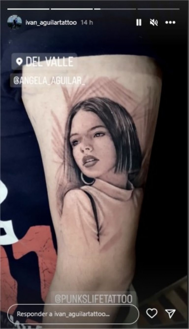 El tatuaje de la cara de Ángela Aguilar.