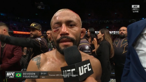Así quedó el rostro de Deiveson Figueiredo tras su pelea ante Brandon Moreno en UFC 283