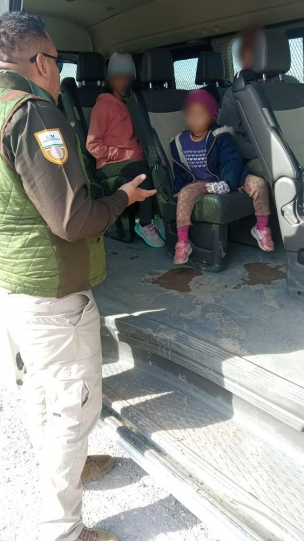 Menores rescatados por el Instituto Nacional de Migración.
