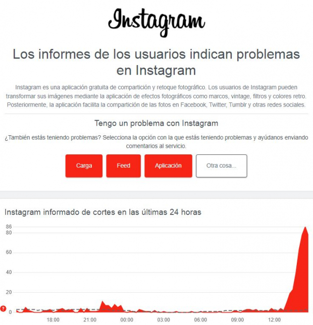 Reportan fallas en las historias de Instagram