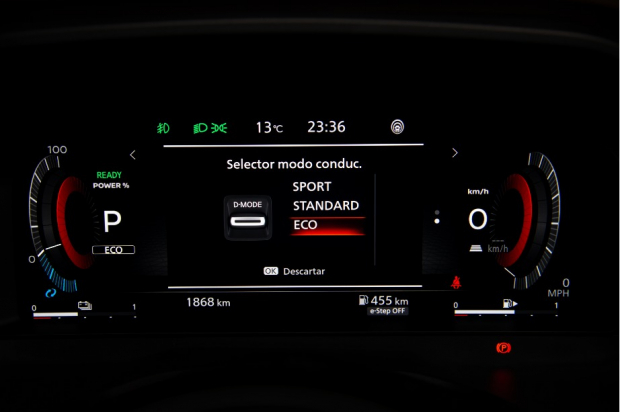 La versión e-POWER de Nissan X-Trail cuenta con seis modos de manejo combinable: Drive, Braking, ECO, Sport, EV & e-STEP.