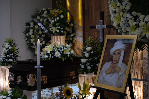 Ayer, durante los actos fúnebres dedicados a la actriz, en Tuxtla Gutiérrez.