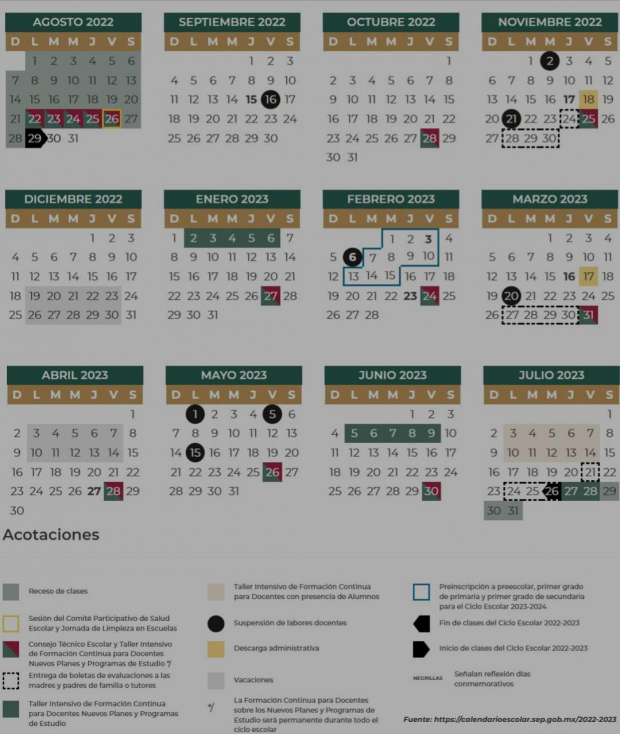 Calendario SEP 2023.