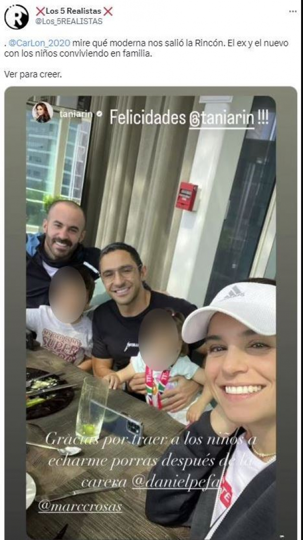 Critican a Tania Rincón por foto con su ex y Marc Crosas