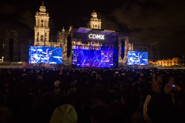 Concierto del grupo Caifanes en el Zócalo, en 2017.