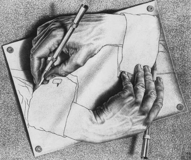 M. C. Escher, Manos dibujando, 1948.