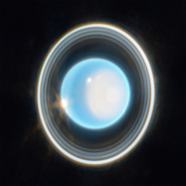 Esta es la imagen espectacular que el telescopio James Webb tomó de Urano y sus anillos.
