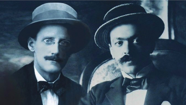 James Joyce e Italo Svevo, collage.