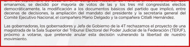 Manifiestan  su respaldo al proyecto para que Delgado Carrillo y Citlalli Hernández sigan en sus posiciones hasta después de las elecciones del 2024