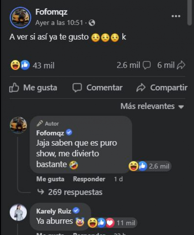 Karely Ruiz le responde a Fofo Márquez