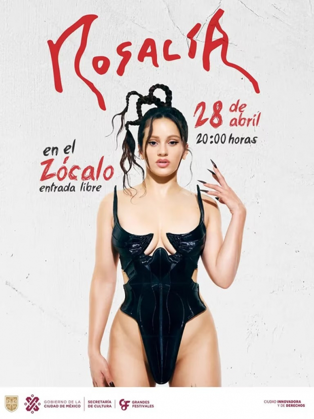 La Rosalía dará un concierto gratuito en el Zócalo de la CDMX este viernes 28 de abril.