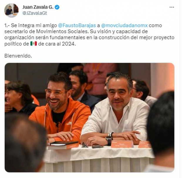 Movimiento Ciudadano integra al economista Fausto Barajas como secretario de Movimientos Sociales