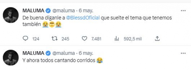 Maluma explota contra éxito de Peso Pluma y sus corridos tumbados