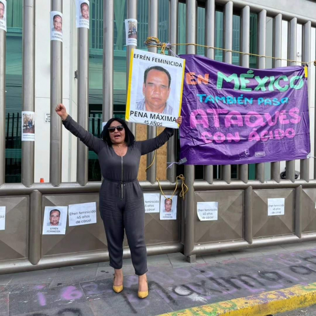 Carmen Sánchez celebra la sentencia de su agresor, el pasado jueves.