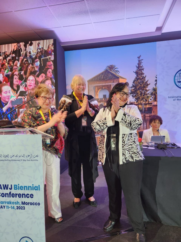 La Asociación Internacional de Mujeres Juezas entregó el Premio de Derechos Humanos 2023 a la ministra presidenta Norma Piña.