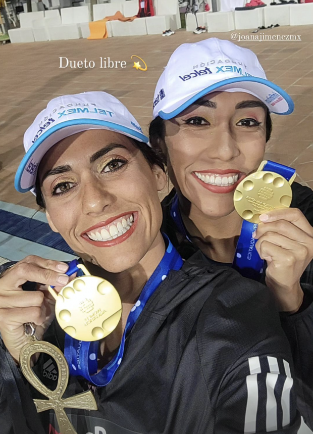 Nuria Diosdado y Joana Jiménez conquistan la segunda de 3 preseas áureas que México obtuvo en la Copa Mundial de Natación Artística, en Egipto