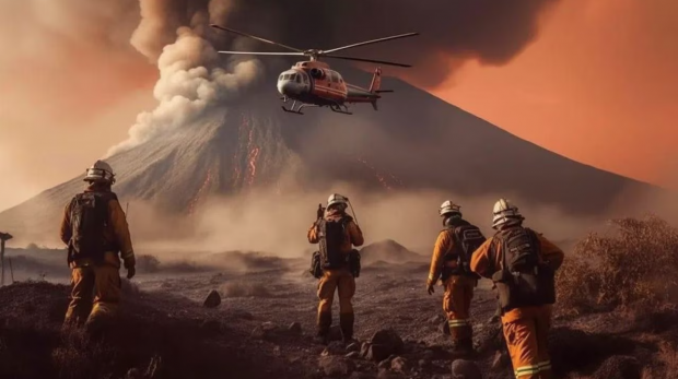 Así es como se vería el Popocatépetl haciendo erupción, según la Inteligencia Artificial.
