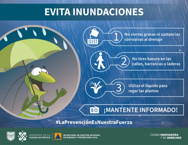 Recomendaciones para evitar inundaciones durante la lluvia.