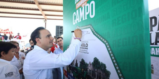 El candidato a gobernador de la Alianza Ciudadana por la Seguridad, Manolo Jiménez Salinas, destacó que su gobierno tendrá como prioridad potenciar al campo coahuilense.