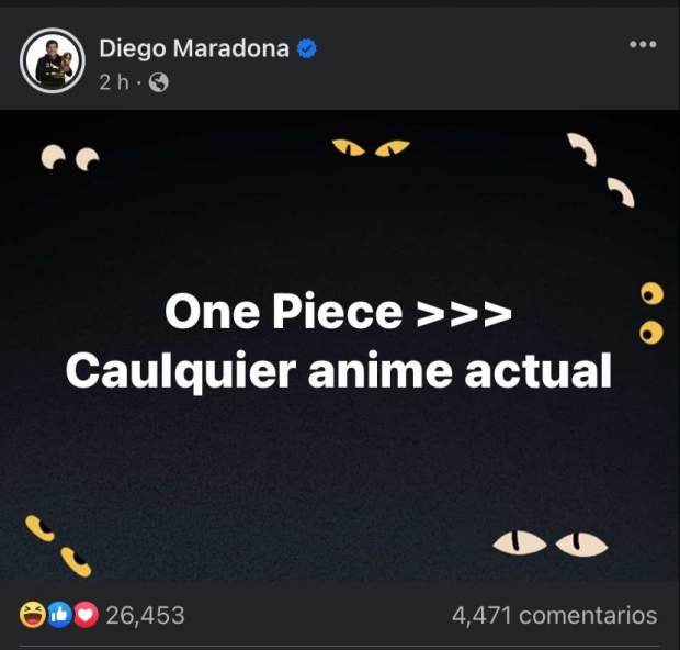 La cuenta de Facebook de Diego Maradona fue hackeada.