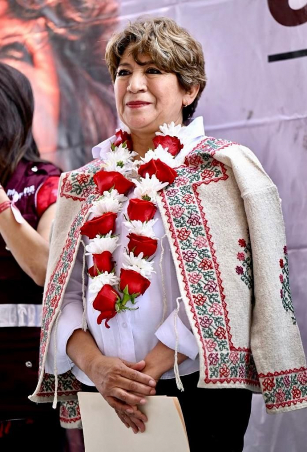 La candidata de Morena al gobierno del Estado de México, Delfina Gómez Álvarez.