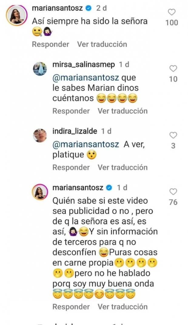 Comentarios de Marian Santos contra Paty Cantú