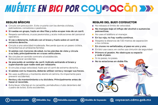 Indicaciones oficiales para el Paseo Ciclista.