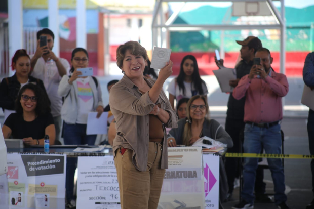 Delfina Gómez, candidata de Morena al gobierno del Edomex.