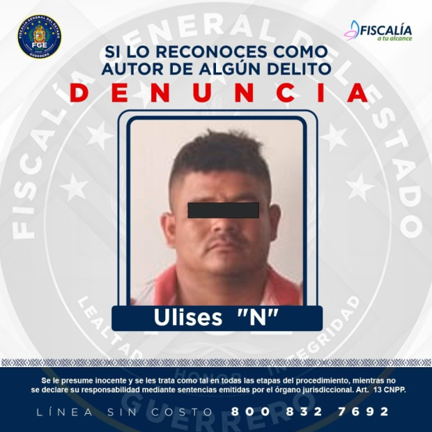 Fiscalía de Guerrero detiene en Ecatepec a Ulises "N", sujeto acusado de secuestro.