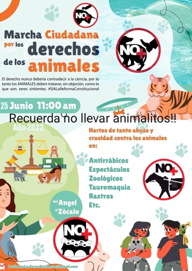 A finales de junio está programada la marcha en pro de los derechos de los animales en la CDMX.