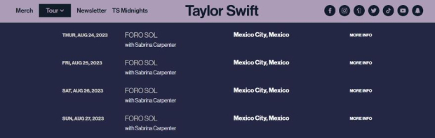 Nueva fecha de Taylor Swift en México