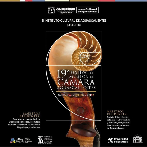 Poster del 19° Festival de Música de Cámara de Aguascalientes.