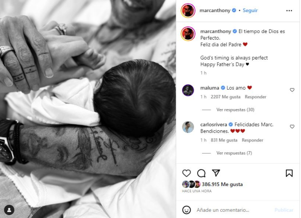 Marc Anthony anunció que ya es papá en este Día del Padre