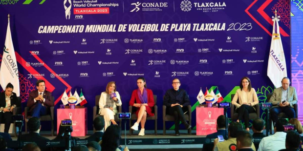 Lorena Cuéllar inició las actividades de promoción del Campeonato Mundial de Voleibol de Playa 2023.