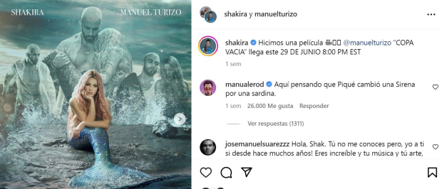 Shakira y Manuel Turizo prometen sorprender con video estilo La Sirenita