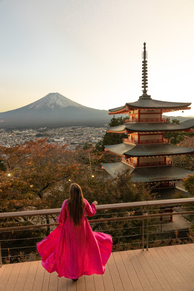 Monte Fuji desde Pagoda Chureito, Japón.