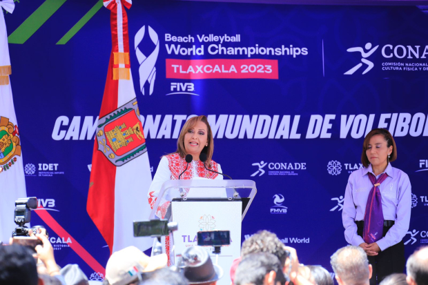 Llega a Veracruz trofeo del Campeonato Mundial de Voleibol de Playa Tlaxcala 2023