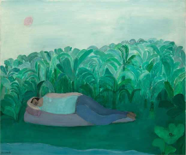 Mujer reclinada con selva